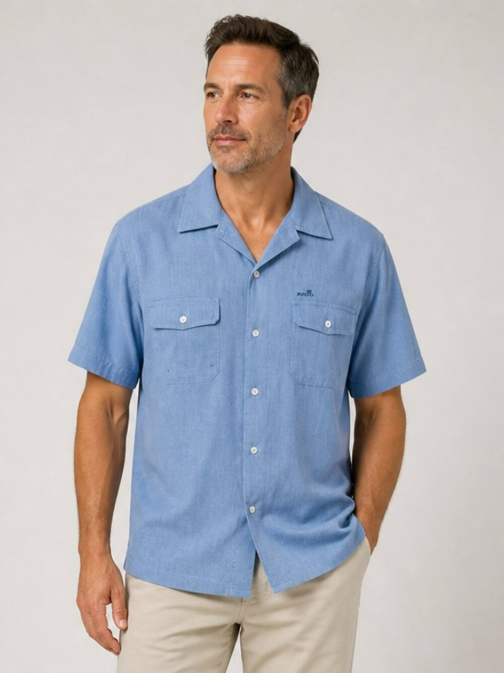 Izod Fishing Shirt Saltwater Performance UPF 50 Blue Mens Size LT Large Tall NWT